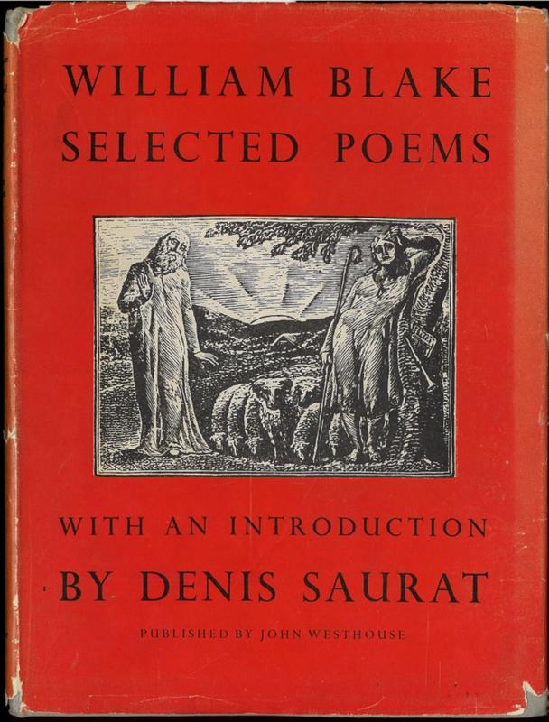 William Blake : selected poems / introduction by Denis Saurat cover