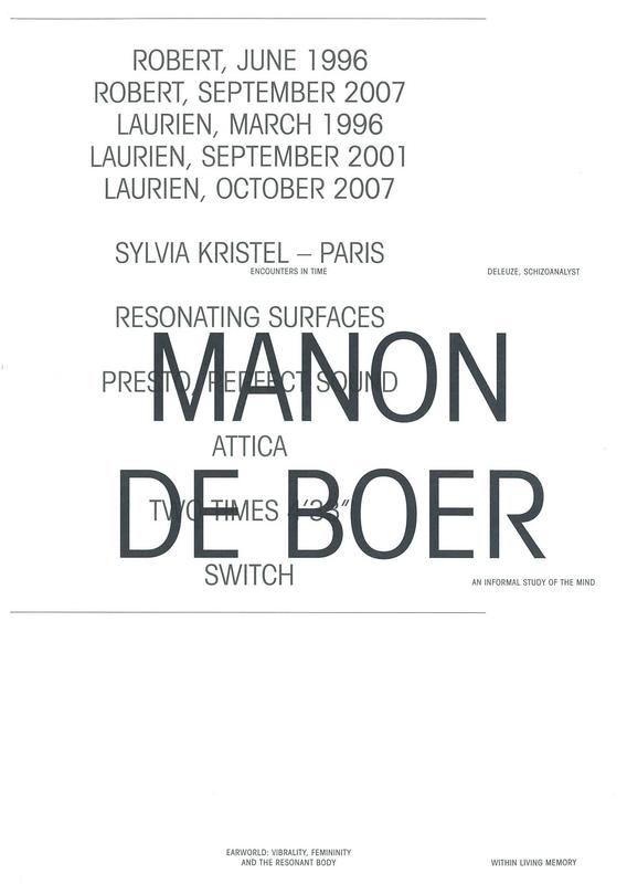 Manon de Boer / [edited by Monika Szewczyk with Chus Martinez and Nicolaus Schafhausen] cover