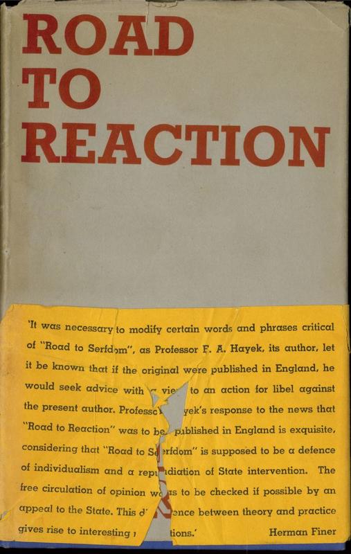 Road to reaction / Herman Finer cover