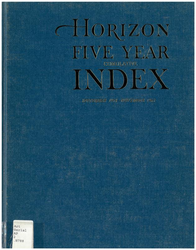 Horizon : a magazine of the arts cover