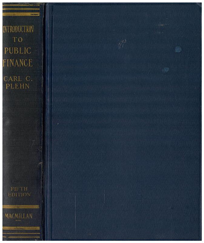 Introduction to public finance / by Carl C. Plehn cover