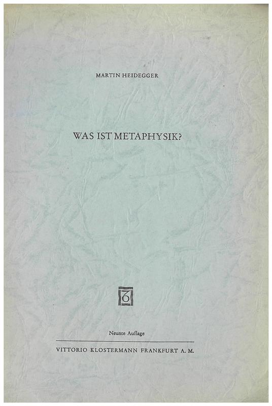 Was ist metaphysik? / Martin Heidegger cover