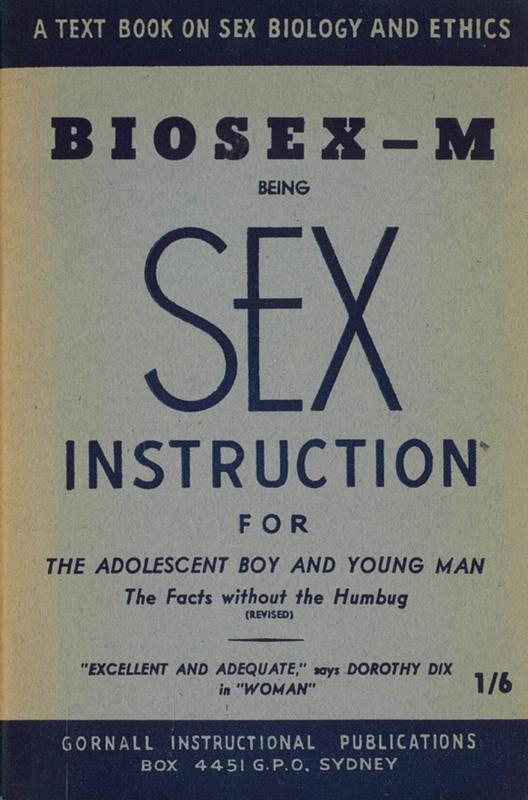Sex instruction for the adolescent boy and young man cover