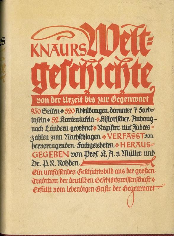 Knaurs Weltgeschichte von der Urzeit bis zur Gegenwart : mit 520 Abbildungen, 7 Farbtafeln und 52 Kartentafeln / herausgegeben von K. A. von Müller und B. R. Rohden cover