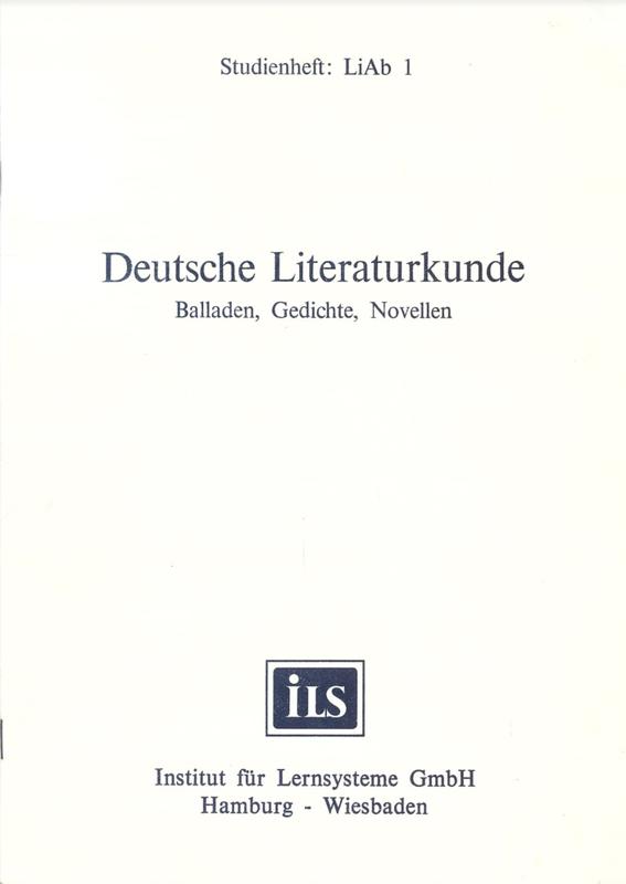 Deutsche Literaturkunde : Balladen, Gedichte, Novellen / Dr Ursula Schneider bearbeiteet von Detlev Schümann cover