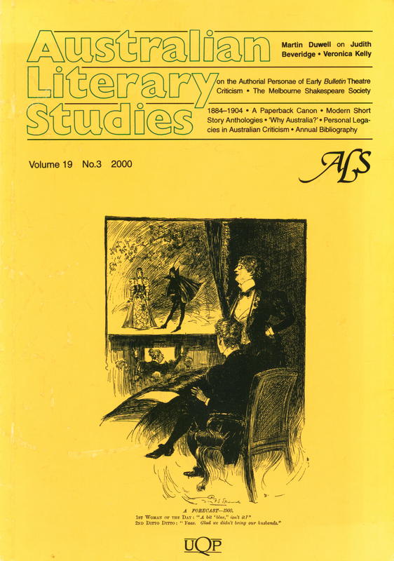 Australian Literary Studies cover
