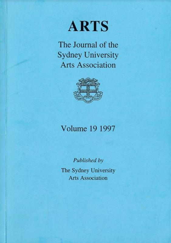 Arts : the journal of the Sydney University Arts Association cover