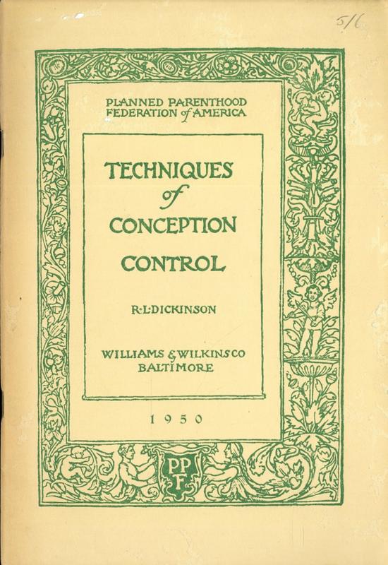 Techniques of conception control / R. L. Dickinson cover