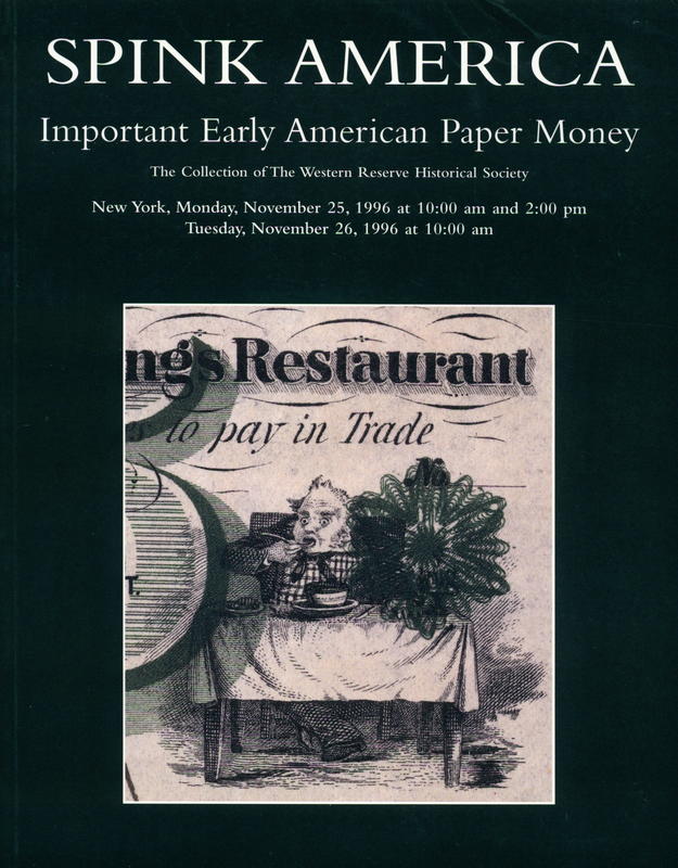 Important early American Paper Money : the collection of the Western Reserve Historical Society / Spink America cover