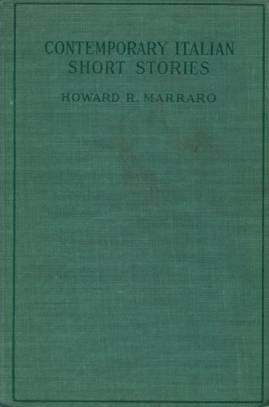 Contemporary Italian short stories / by Howard R. Marraro cover