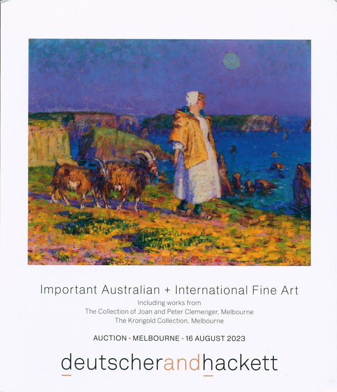 Important Australian + international fine art : including significant works from the collection of Joan and Peter Clemenger, Melbourne [and] the Krongold collection, Melbourne / Deutscher and Hackett cover