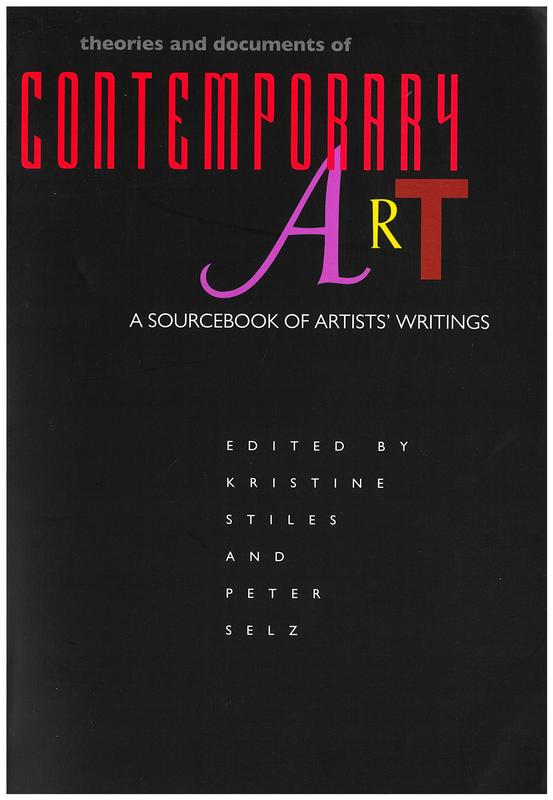 Theories and documents of contemporary art : a sourcebook of artist's writings cover