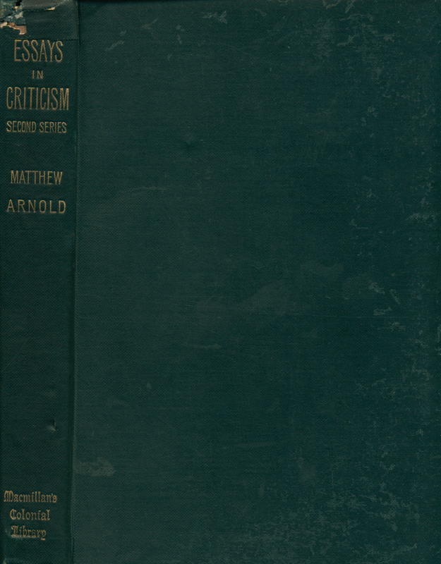 Essays in criticism : second series / by Matthew Arnold cover