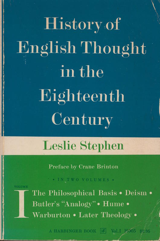 History of English thought in the eighteenth century : vol. 1 cover