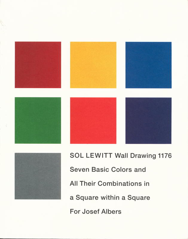 SOL LEWITT : wall drawing 1176 : seven basic colors and all their combinations in a square within a square for Josef Albers cover