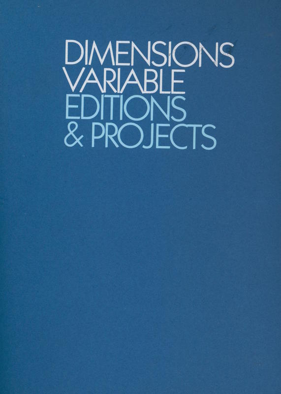 Dimentions variable : editions & projects / Omni Colour cover