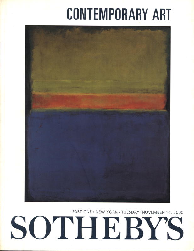 Contemporary art part one : auction in New York, 14 November 2000 / Sotheby's cover