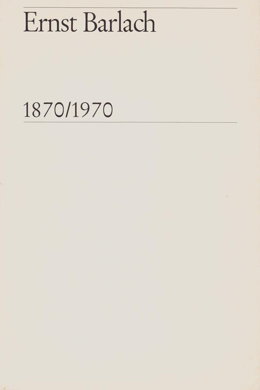 Ernst Barlach, 1870/1970 / Ernst Barlach cover