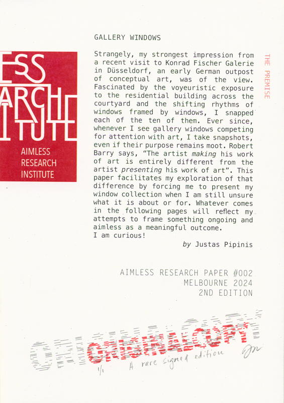 Aimless Research paper #002 : gallery windows / by Justas Pipinas cover