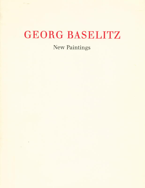 Georg Baselitz : new paintings cover