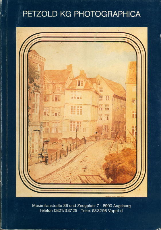 Auktion 2./3. Mai 1980 / Petzold KG Photographica cover