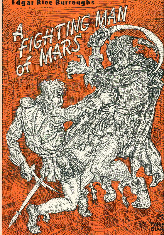 The fighting man of Mars / by Edgar Rice Burroughs, illustrated by Mahlon Blaine cover