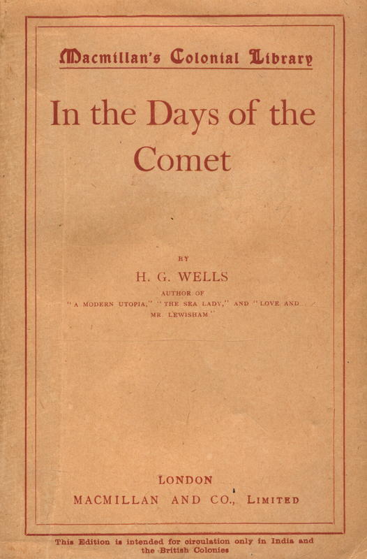 In the days of the comet / by H. G. Wells cover