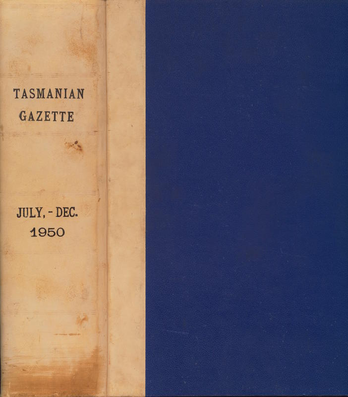 The Tasmanian government gazette : 1950 : volume CXCV cover