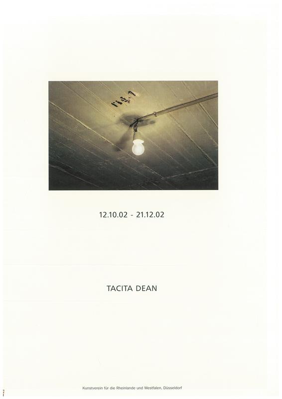 Tacita Dean : 12.10.02 - 21.12.02 / Tacita Dean, Musée d'art moderne de la Ville de Paris cover