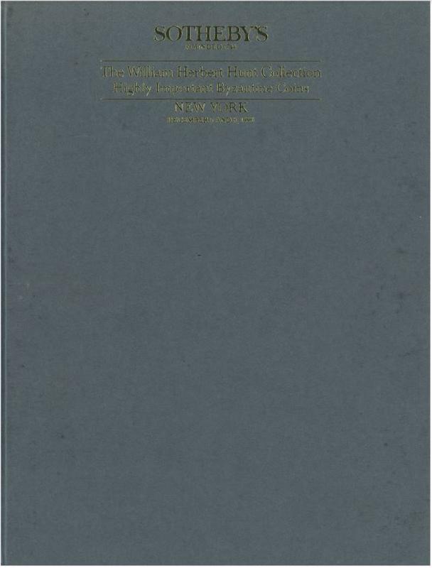 The William Herbert Hunt Collection : highly important Byzantine coins / Sotheby's cover