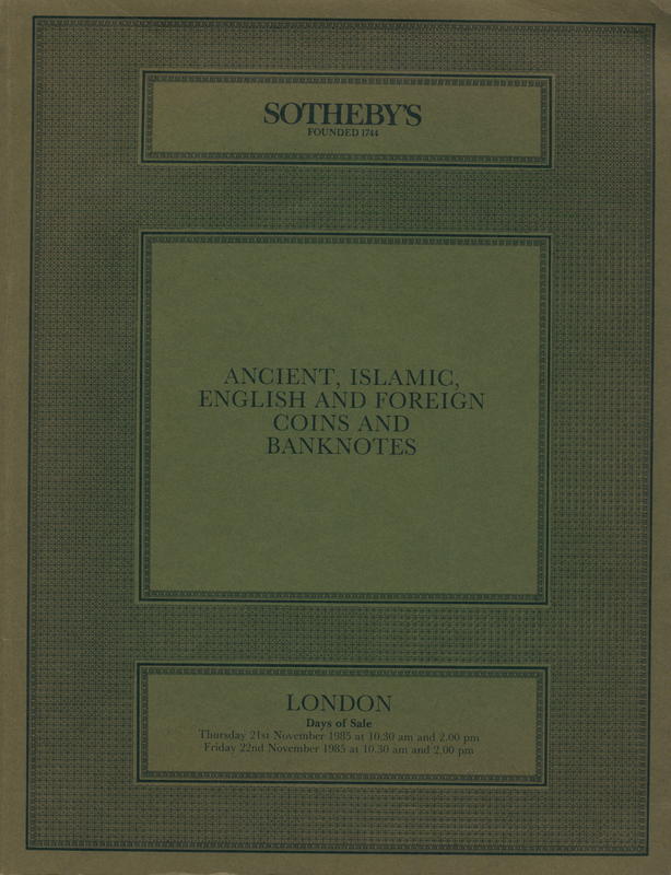 Ancient, Islamic, English and foreign coins and banknotes cover