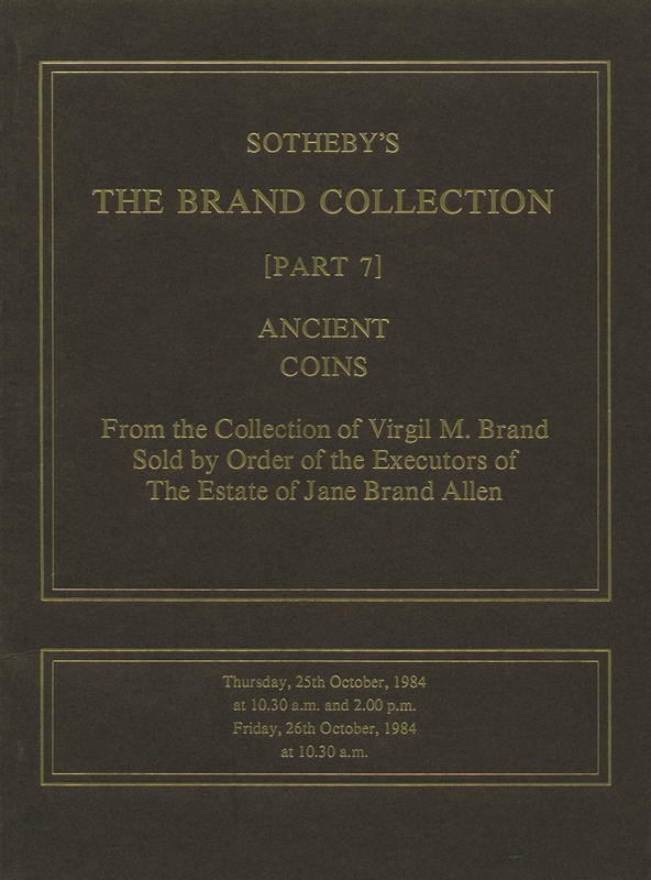 Catalogue of the Brand Collection : part 7 : ancient coins cover
