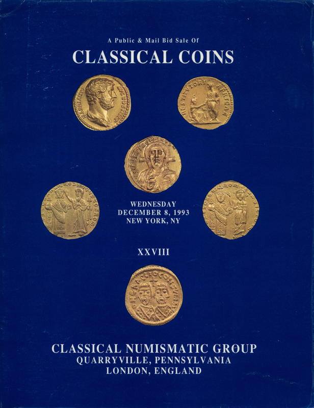 A public and mail bid auction sale of classical coins featuring a comprehensive representation of Byzantine gold and electrum coinage from the collections of a Swiss doctor and the Frederick P. Reding Estate; Part I of the William F. Spengler and Wayne G cover