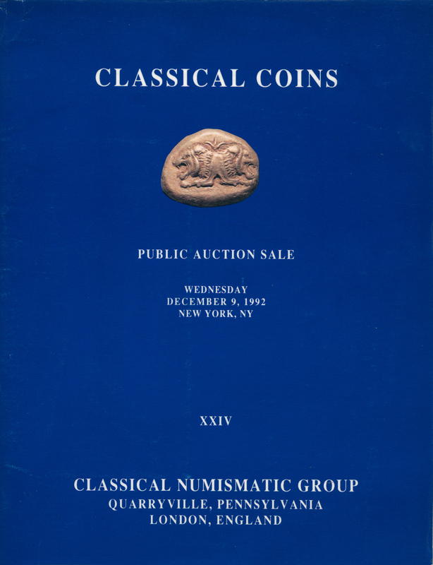 A public and mail bid auction sale of classical coins featuring the Bradbury K. Thurlow Collection of Italian cast coinage and the property of other consignors : ancient Greek (all metals), Roman Republican, Roman Imperatorial, Imperial and Provincial (al cover