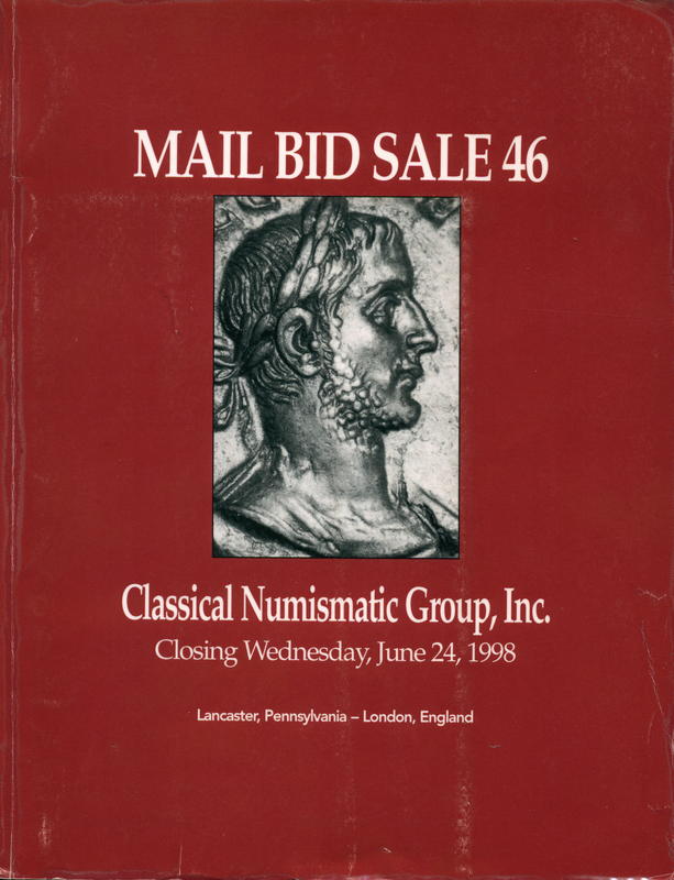Auction 46 : a mail bid sale closing June 24, 1998 featuring : an extensive offering of early counterstamped coins from Aegina : Armenian coins from the 'Araration Collection' - part 2 : Jewish city coins from a West Coast collection : Roman rep cover