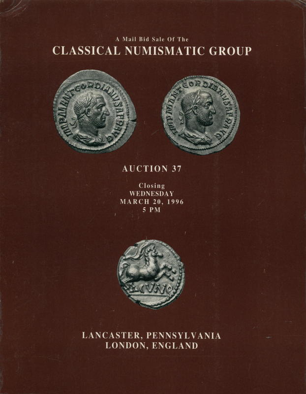 Auction 37 : a mail bid sale featuring the property of collectors worldwide ; with further selections from the Jay P. Dawley collection of Greek coins ; the Henry Clay Lindgren collection of Greek bronze coinage ; the George Prager collection of Judaean c cover