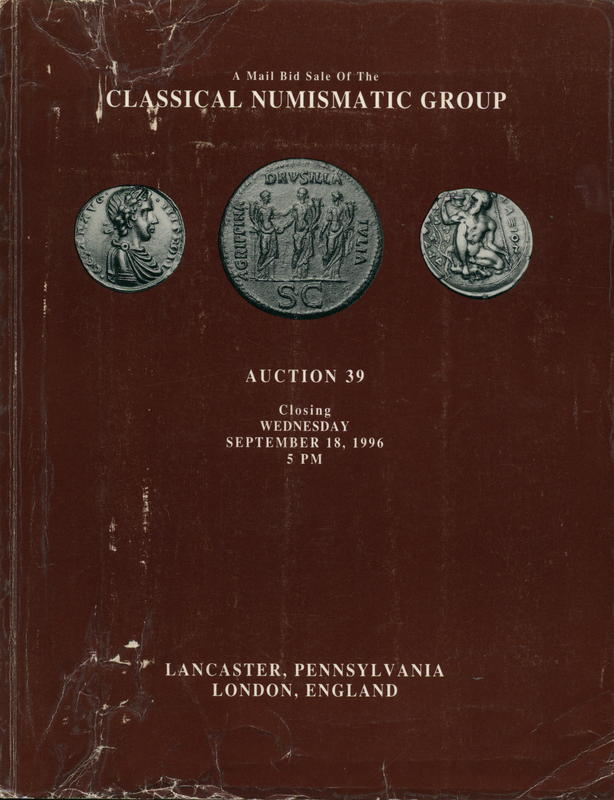 Auction 39 : a mail bid sale : featuring the property of collectors world-wide ; including an important selection of silver coinage from Magna Graecia ; a nice Parthian collection from a long-time Seaby customer ; an interesting group of Alexandrian coina cover
