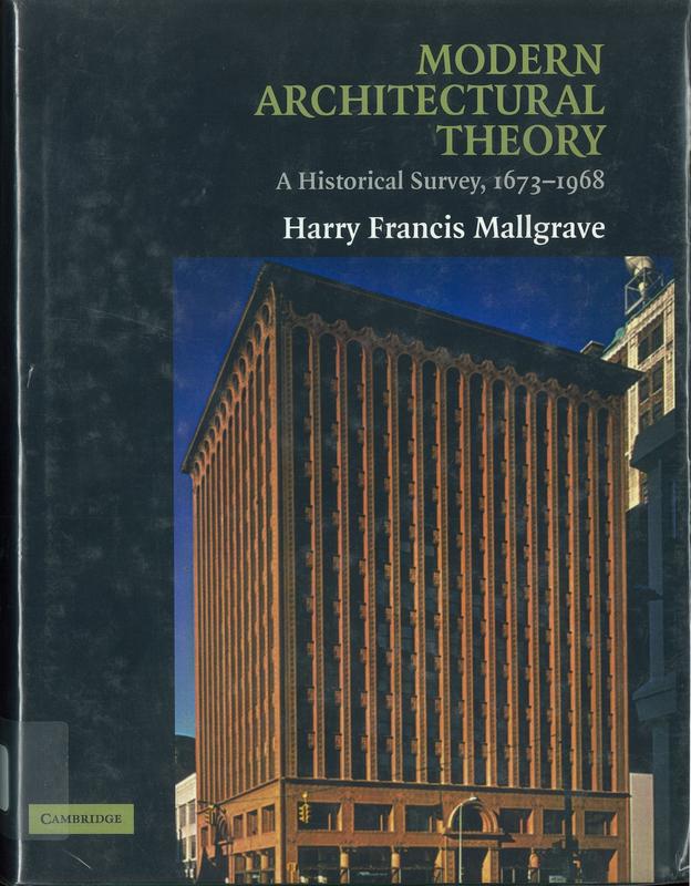 Modern architectural theory : a historical survey 1673-1968 cover
