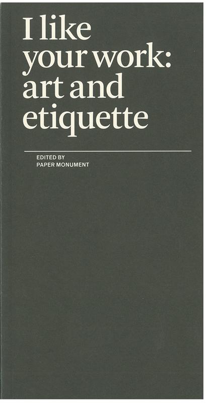 I like your work : art and etiquette cover