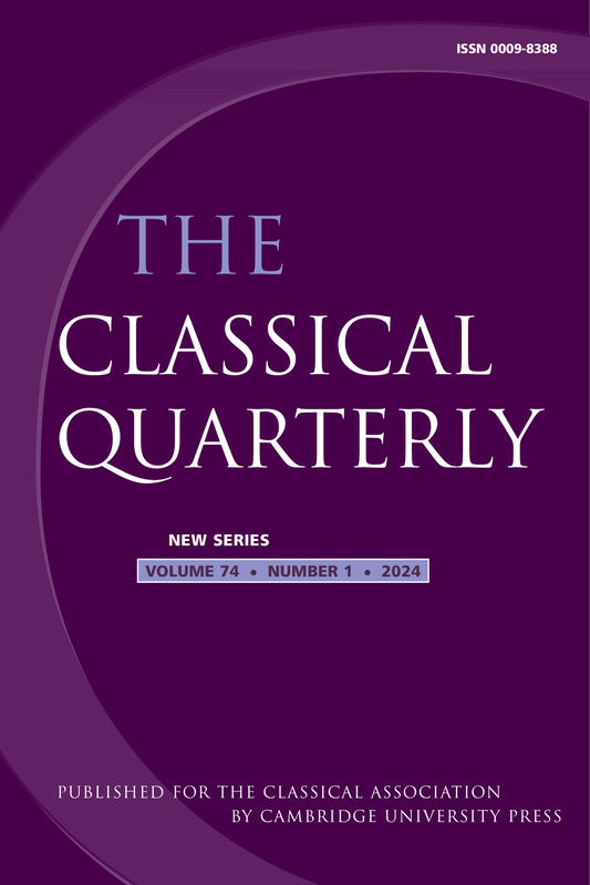Classical quarterly : new series cover