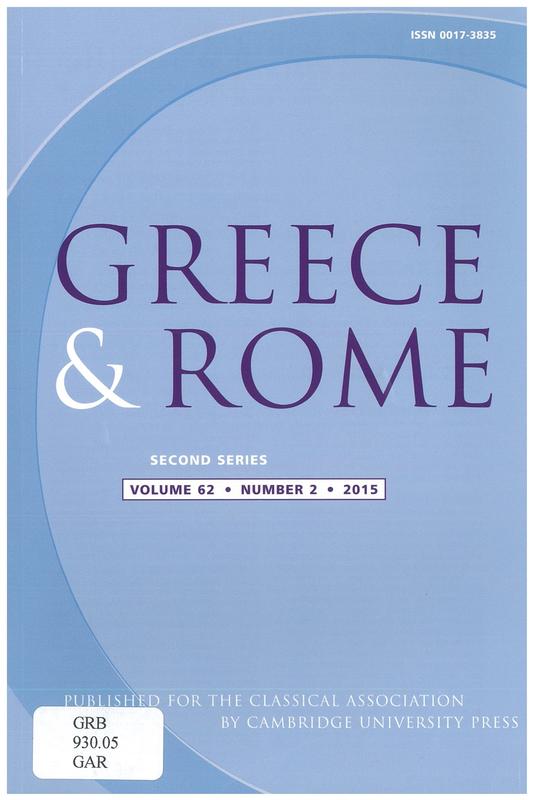 Greece & Rome : second series cover