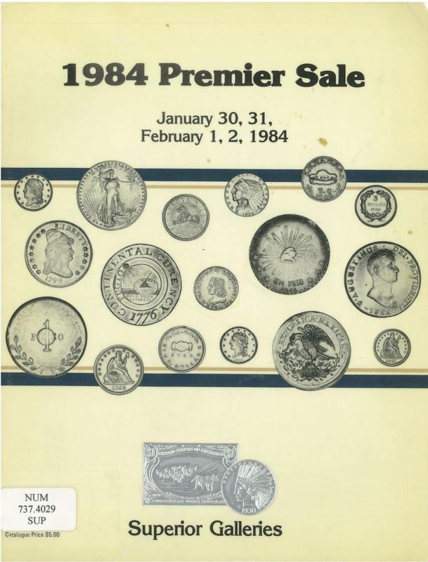 1984 premier sale comprising numerous properties from over 25 consignors, January 30, 31, February 1, 2, 1984 : auction and mail bid sale cover