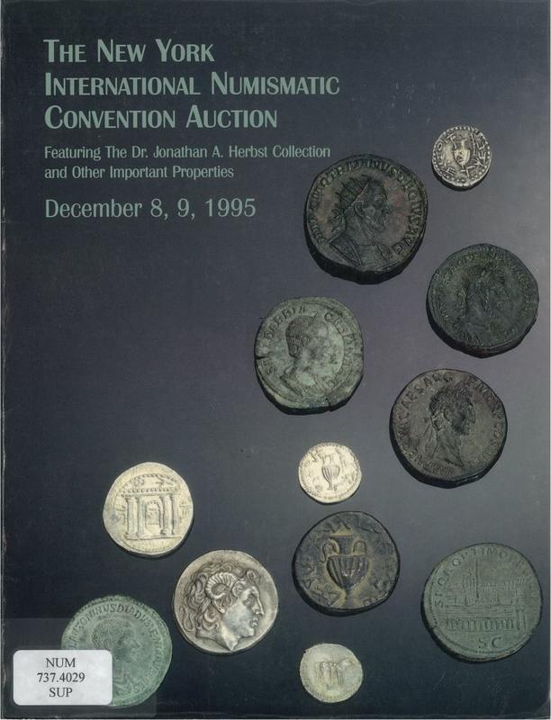The New York international numismatic convention auction : featuring the Dr. Jonathan A. Herbst Collection and other properties, December 8, 9, 1995 cover