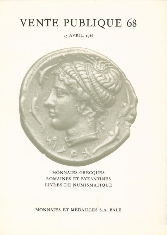 Vente publique 68 : monnaies Grecques, Romaines et Byzantines : livres de numismatique = public sale 68 : Greek, Roman and Byzantine currencies : numismatic books cover