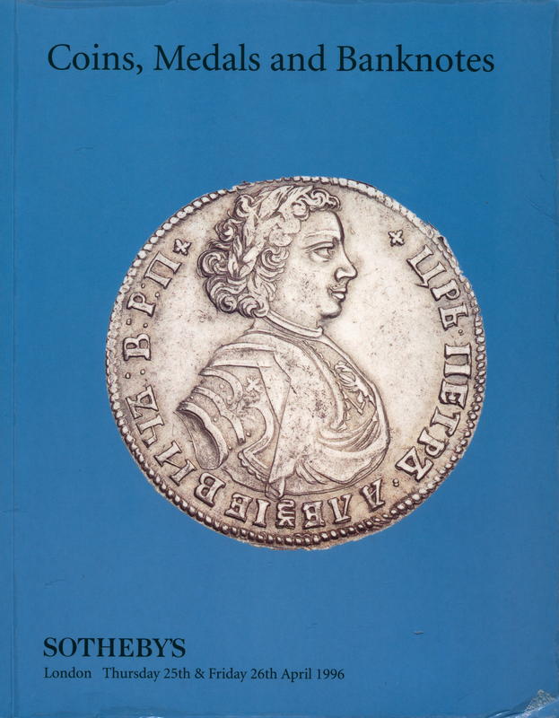 Coins, medals and banknotes including Russian coins from the Fuchs Collections (part I : Peter the Great to Catherine the Great) : sale LN6257 cover