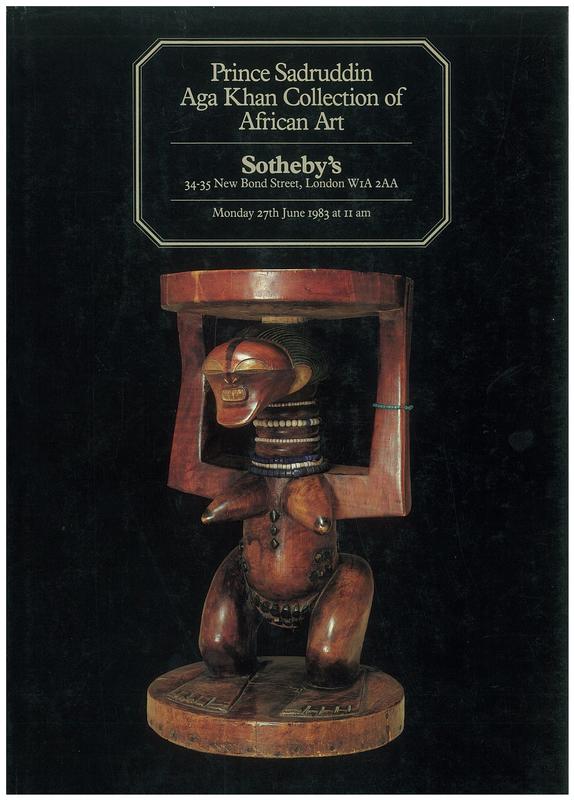 Prince Sadruddin Aga Khan collection of African art which will be sold by auction by Sotheby Parke Bernet & Co cover