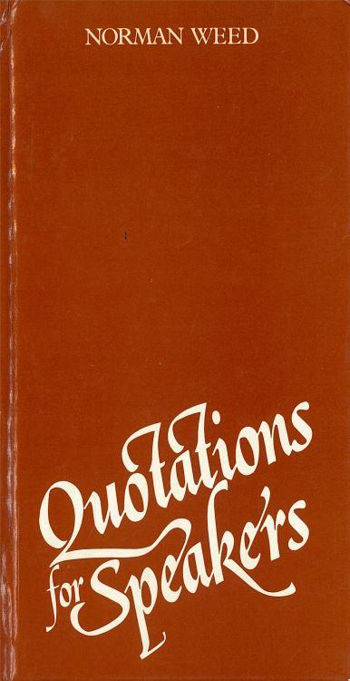 Quotations for speakers / Norman Weed cover