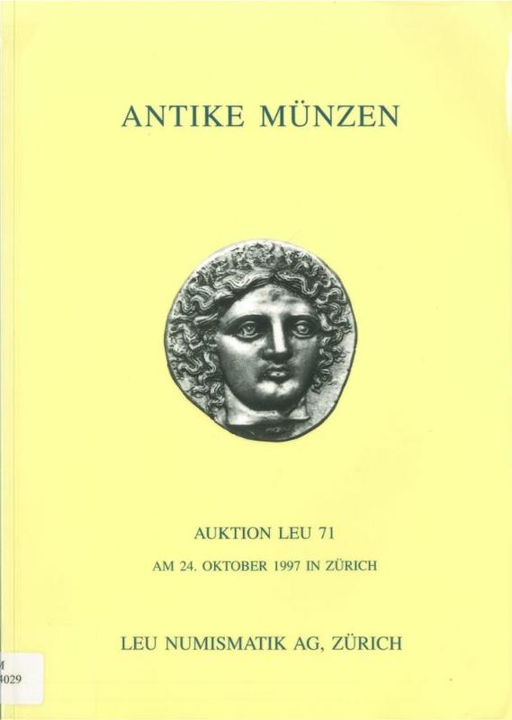 Antike munzen : Griechen, Romer : auktion 71 / Leu Numismatik AG cover