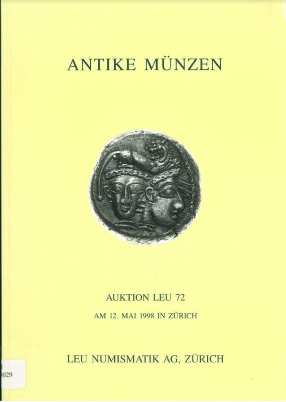 Antike munzen : Griechen, Romer, literatur : auktion 72 / Leu Numismatik AG cover
