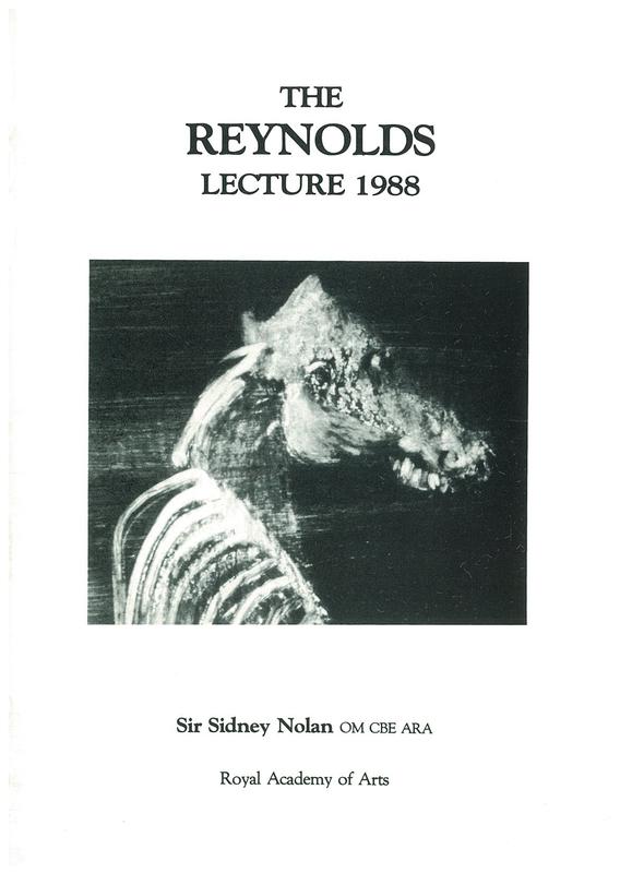 The Reynolds Lecture 1988 : painting and the stage / Sidney Nolan cover